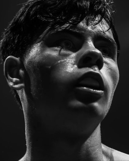 Black and white portrait of RMC Boxing coach Rio McDonald